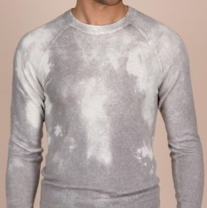 Men's White Tie Dye Crew Classic Fit Cashmere Blend, never worn!!!!